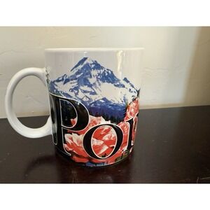 2018 Portland Oregon Americaware Raised‎ Relief Coffee Mug 18 oz Mountain Scene